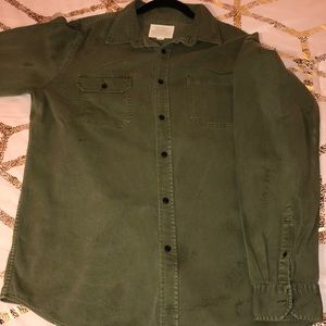 Green Vintage Men’s Casual Button Down